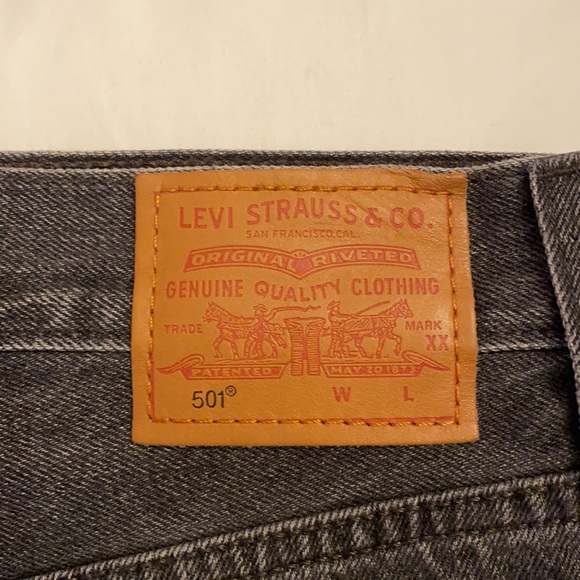 Levi’s 501 High Waisted Denim Shorts | Distressed, Black - Picture 5 of 5